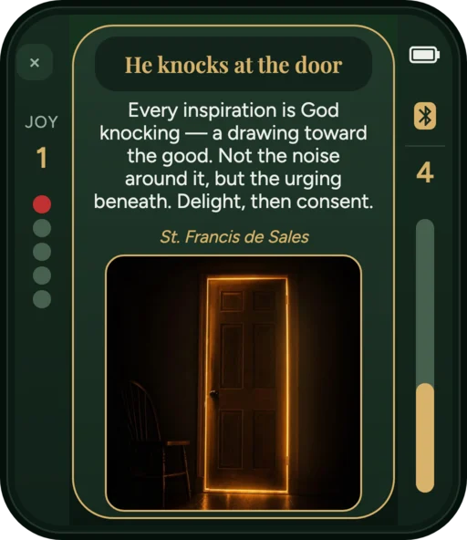 Meditative arc on the device screen